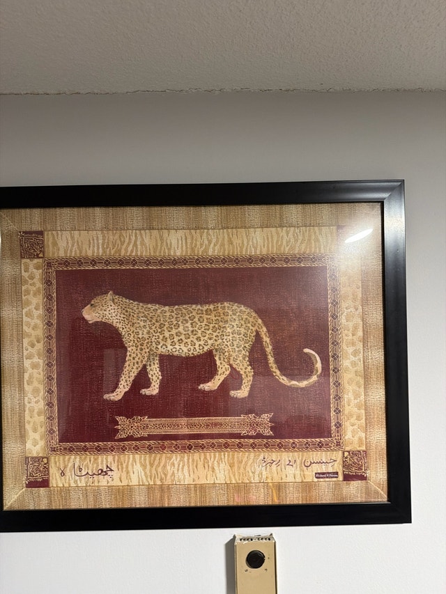 Framed Art: Wildlife Giraffe and Leopard - photo 3