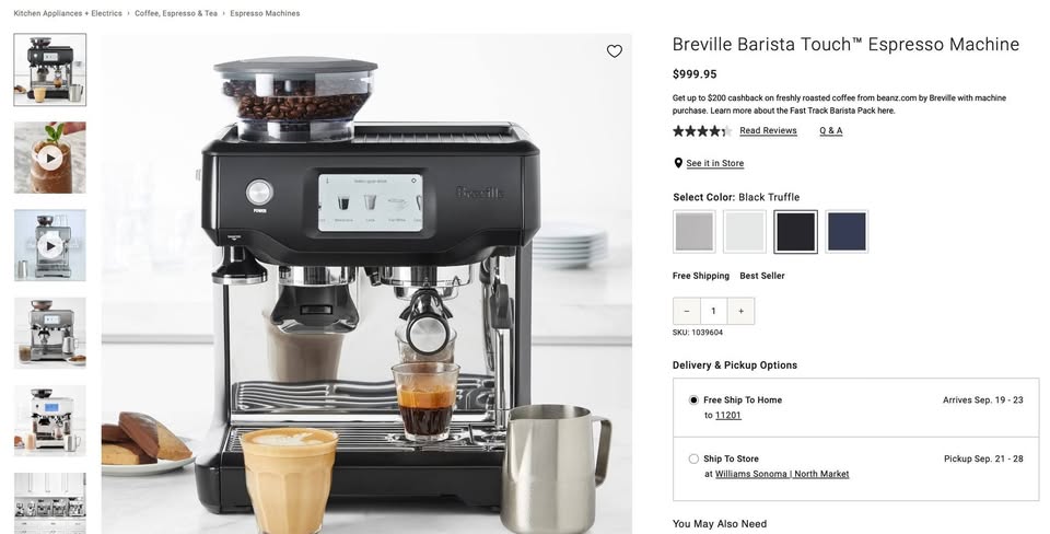 Breville Barista Touch Espresso Maker - Excellent Cond. - photo 4