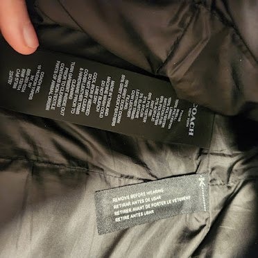 NEW Coach XS Solid Long Puffer Coat Black F20500 Down Feather Au - photo 5
