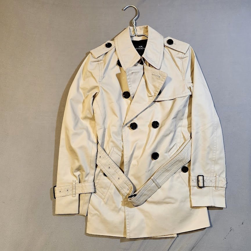 NEW Coach XXS Solid Short Trench Coat F86050 Authentic
