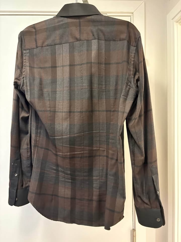 Dolce & Gabbana Plaid Wool-Silk Shirt - Brown Check - Made in It - photo 2