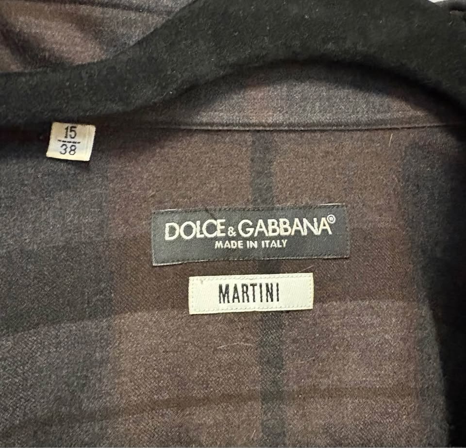 Dolce & Gabbana Plaid Wool-Silk Shirt - Brown Check - Made in It - photo 3