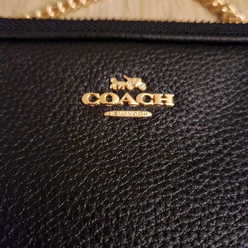 New Coach F72490 Pebble Leather Crossbody Pouch - Black - photo 2
