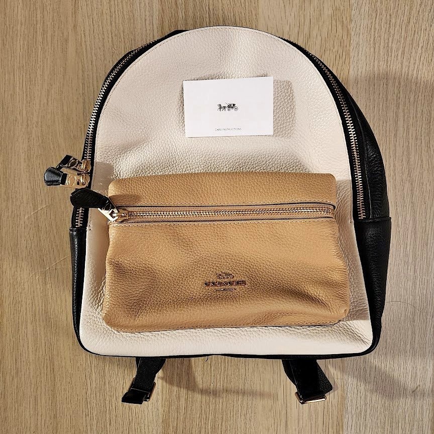 New Coach F38263 Mini Charlie Backpack Tan/Chalk/Black
