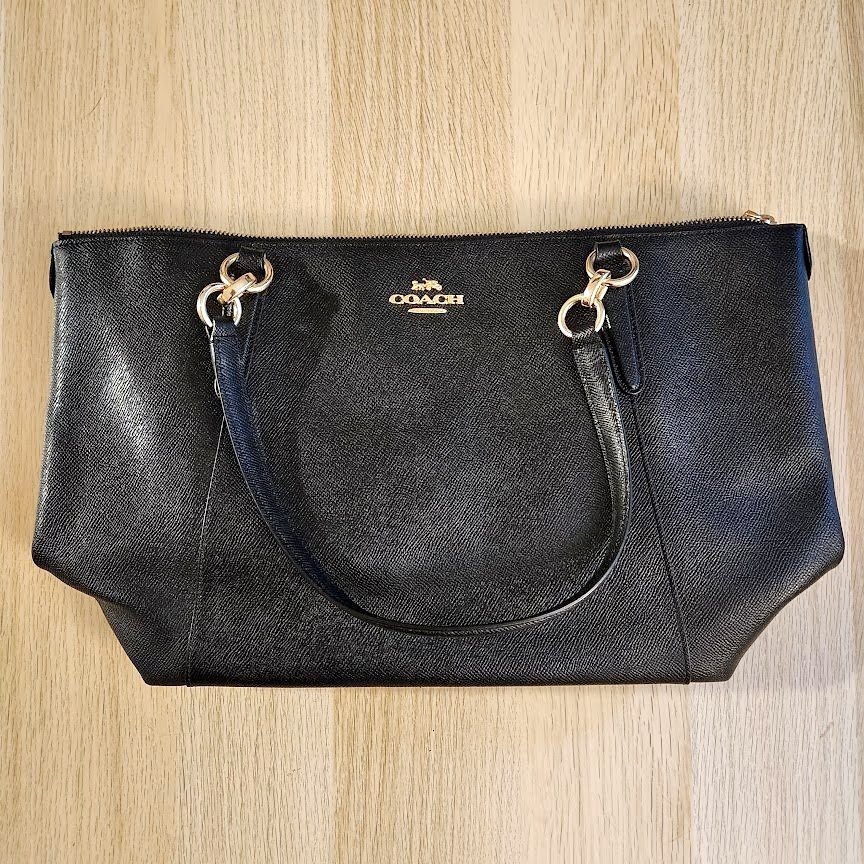 Coach Authentic Ava F57526 Black Leather Tote Bag