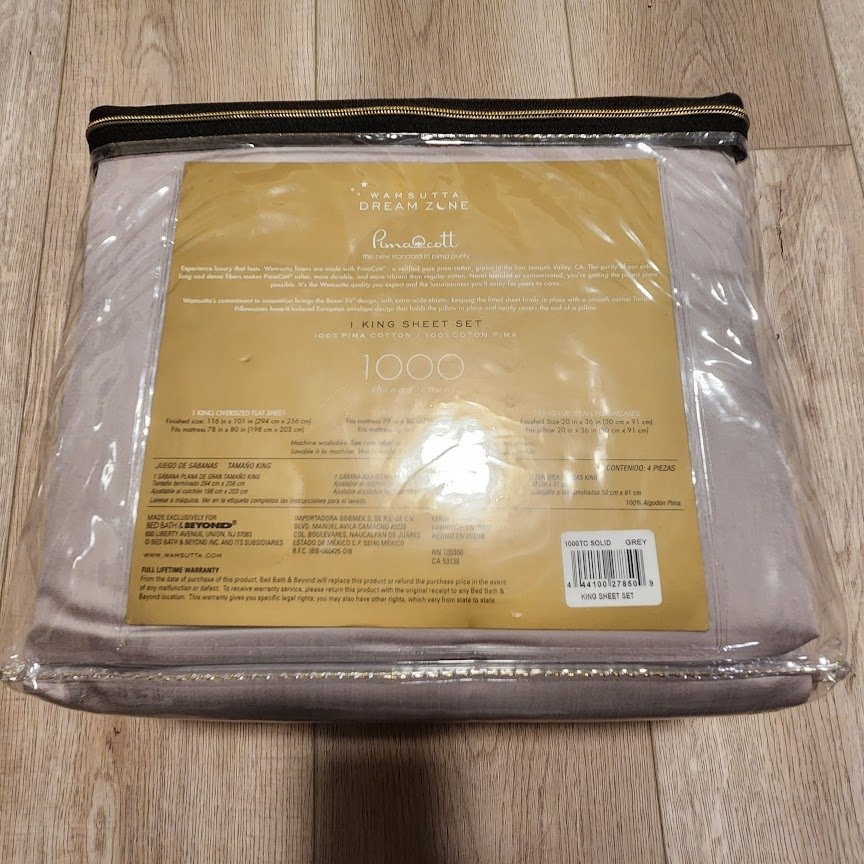 WAMSUTTA Dream Zone King 1000 TC PimaCott Grey Sheet Set - photo 4