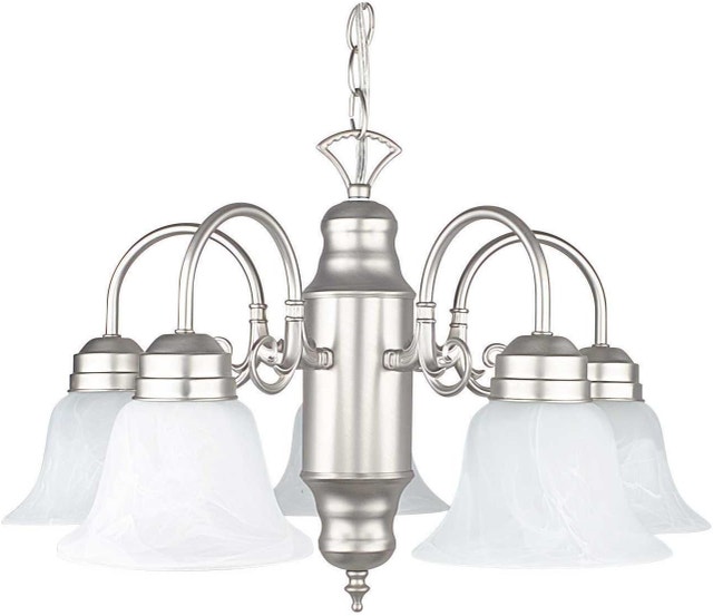 New 5-Light Chandelier - Satin Nickel