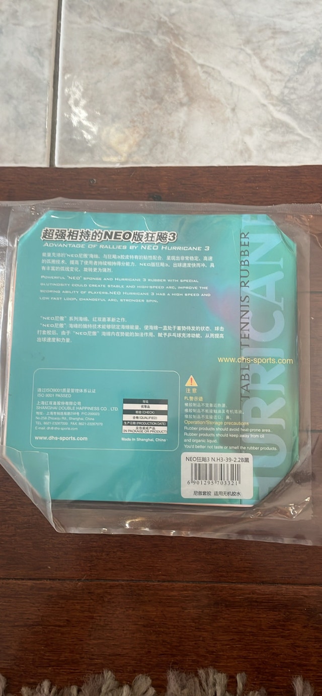 New Table Tennis Rubber Hurricane 3 - photo 2