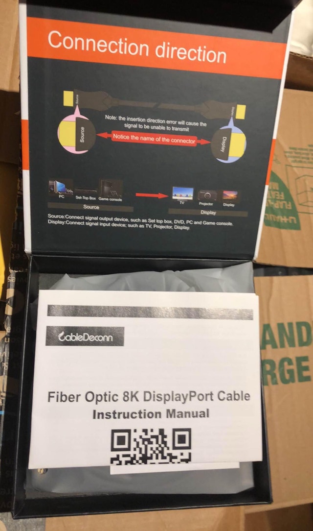 New 33ft 8K Fiber Optic DisplayPort Cable (10M) - photo 3
