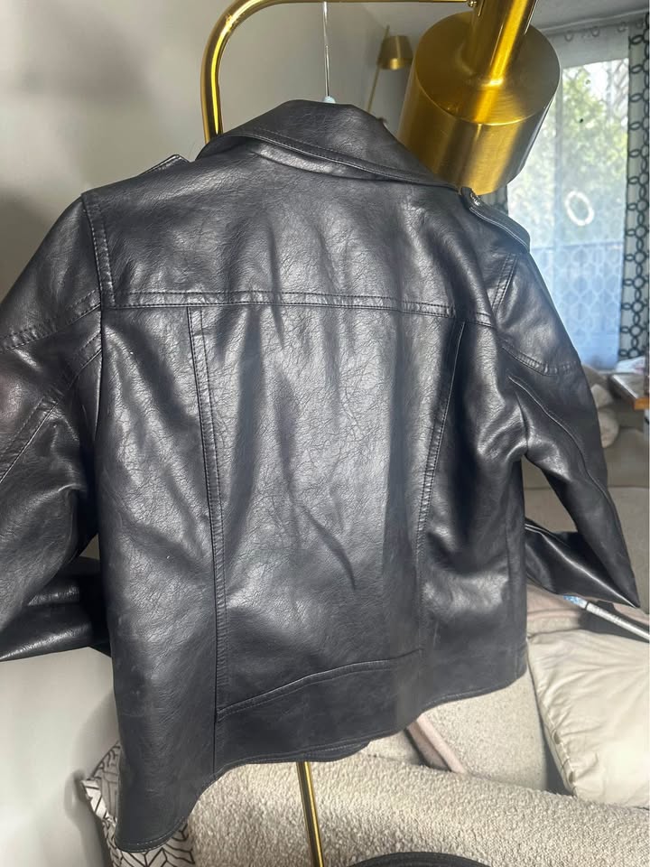 Fitted Black Leather Jacket Sz- XS - photo 3