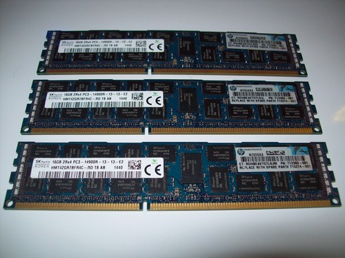 3x Hynix 16GB DDR3 ECC RAM (HP 712383-081)