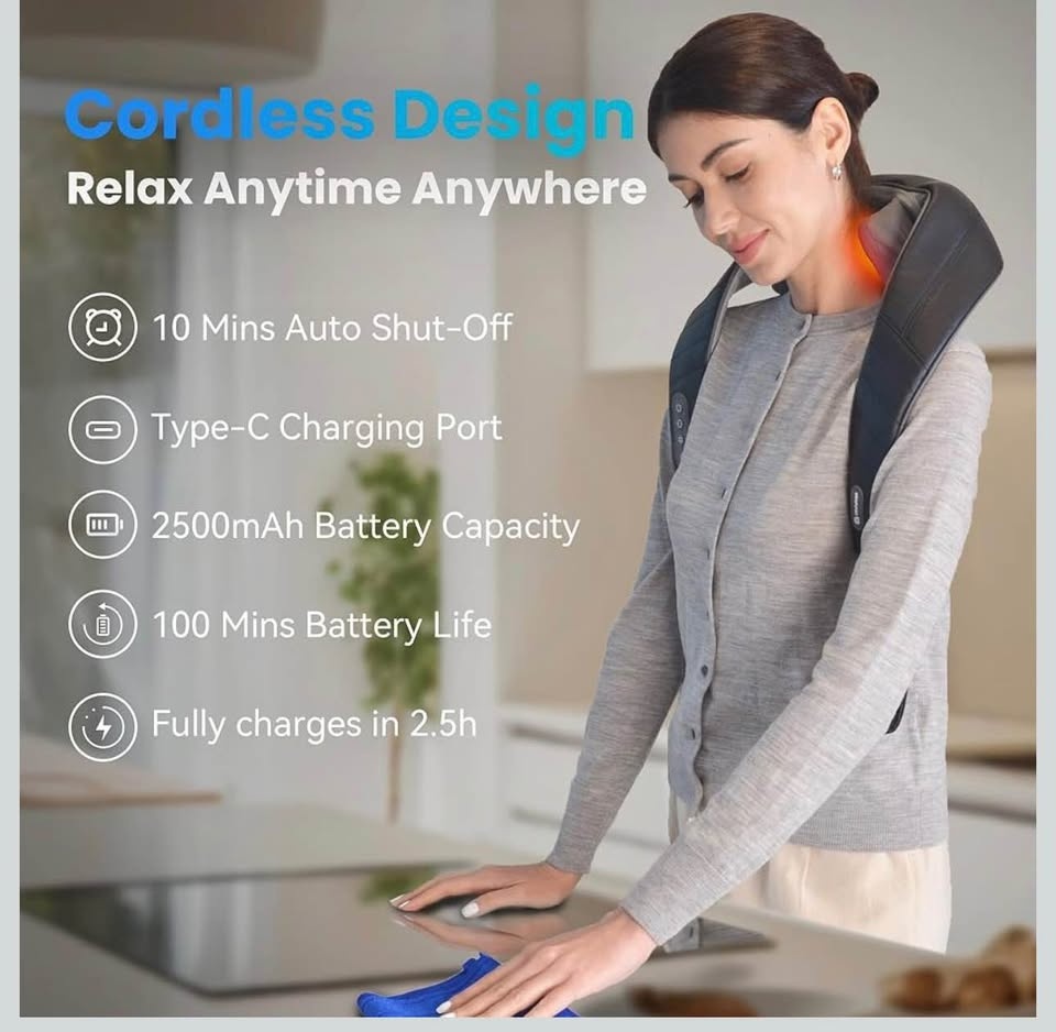 COMFIER Shiatsu Neck Massager with Heat - photo 3