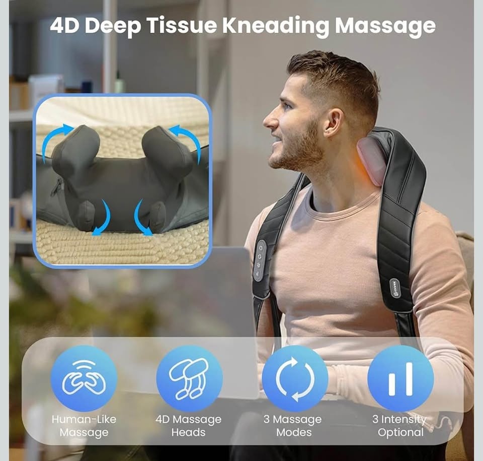 COMFIER Shiatsu Neck Massager with Heat - photo 4