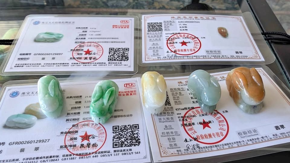 Natural Burmese Jadeite - Colourful Bunny 🐰 Pendants
