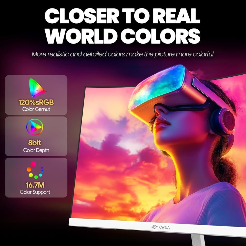 CRUA 24" Curved Gaming Monitor - FHD 1080p, 165Hz/200Hz - photo 5