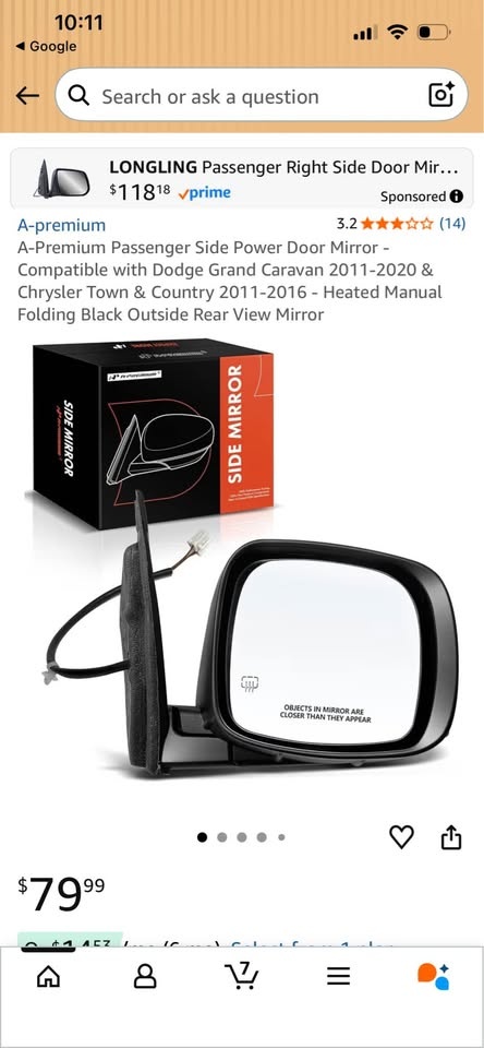 Driver side mirror Dodge Grand Caravan - photo 3