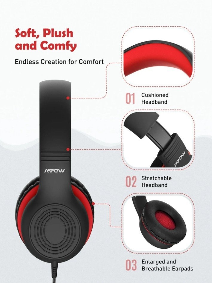 MPOW Kids Headphones with Mic, Volume Limit - photo 2