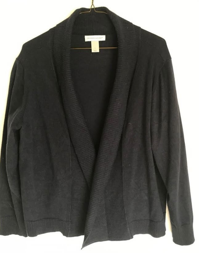 Navy Blue Large Knit Cardigan - photo 2