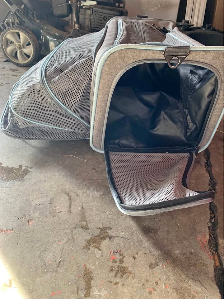 Grey Expandable Pet Carrier Bag