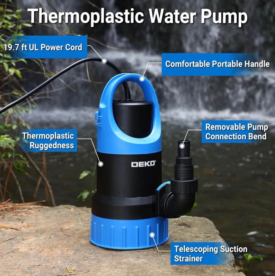 DEKOPRO 1HP Submersible Sump Pump - 4500 GPH - photo 5