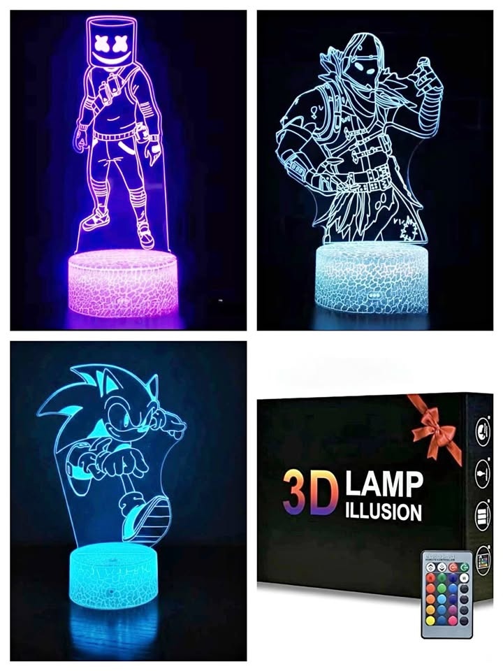 3D Illusion Kids Night Light - Sonic & Fortnite