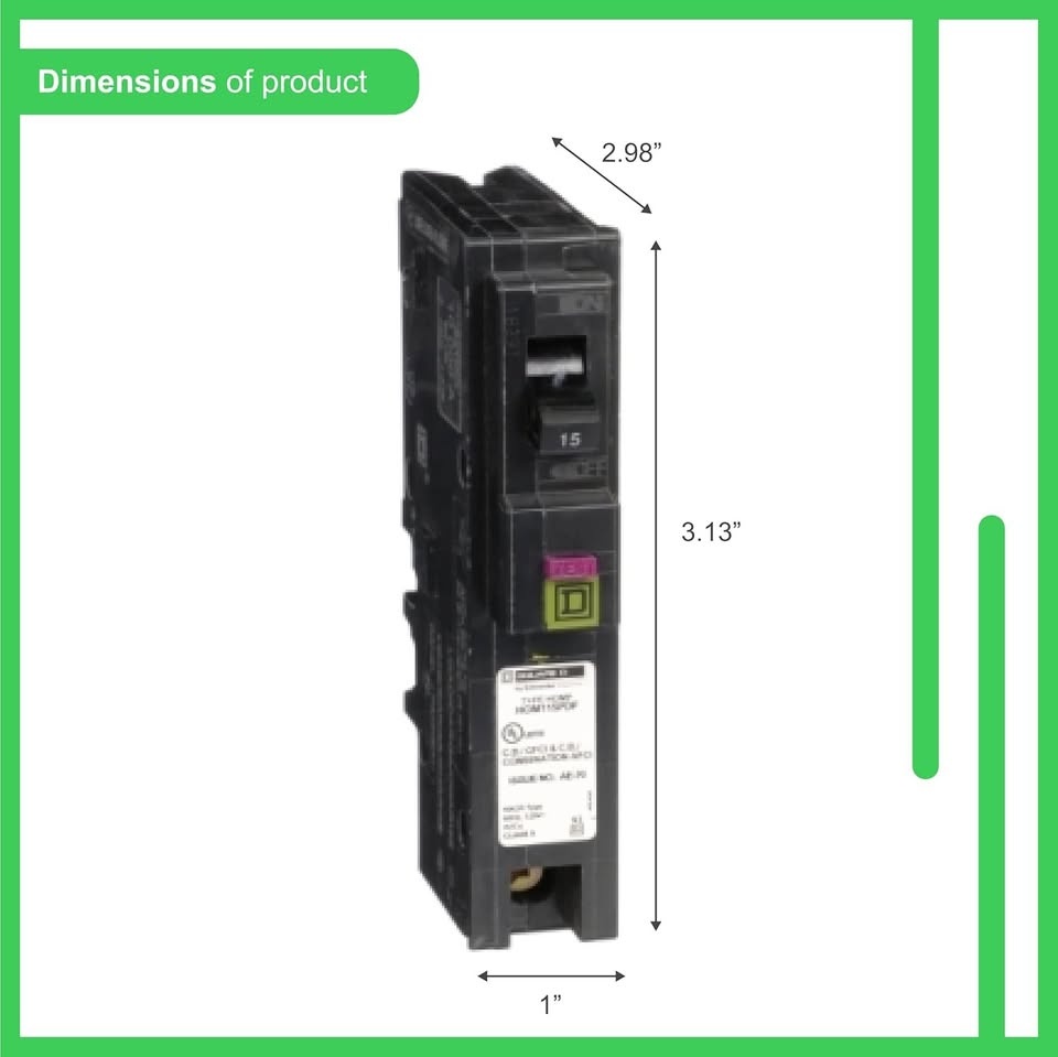 Mini Circuit Breaker, Homeline, 15A, 1 Pole, GFCI/AFCI - photo 4