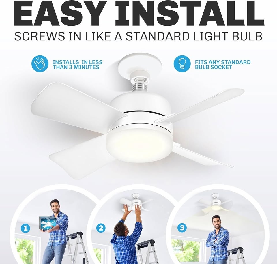 Bell+Howell Socket Fan Light with Remote - photo 2