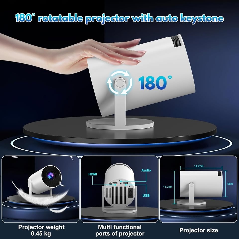 Agima Mini Projector 1080P 4K, Remote, Mouse - photo 5