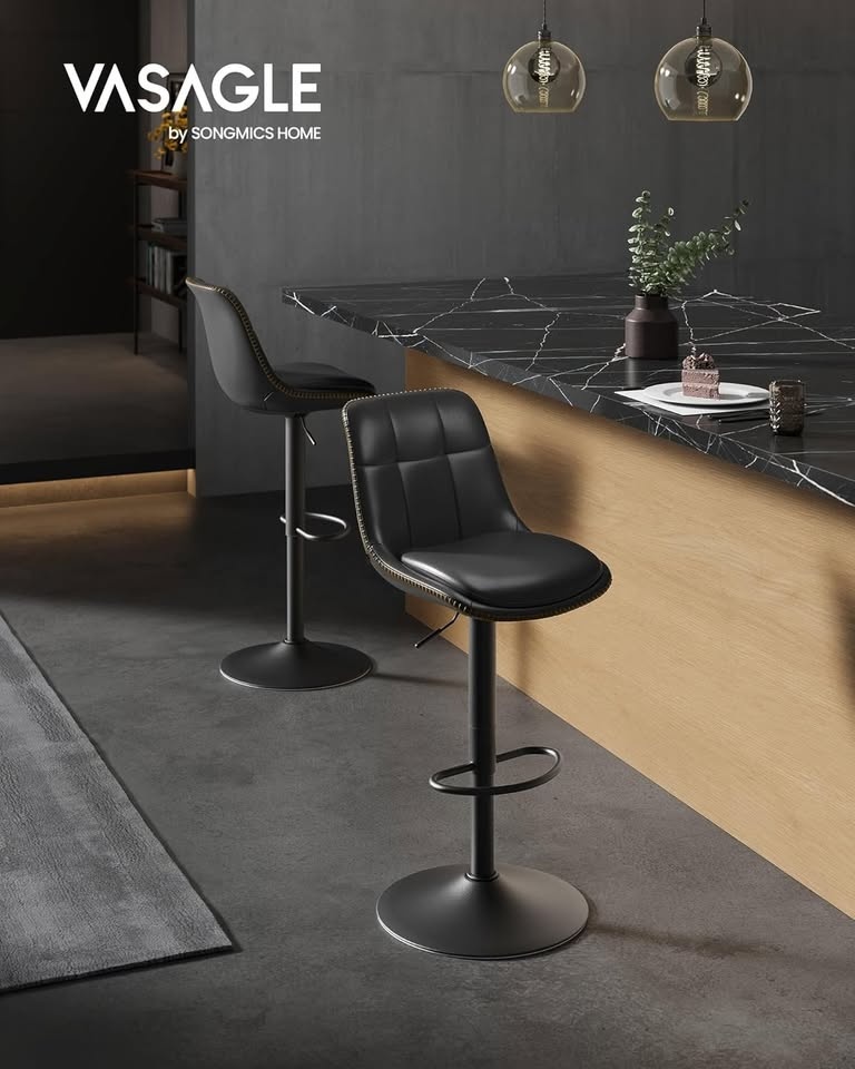 Bar Stools, Set of 2 Swivel Bar Chairs