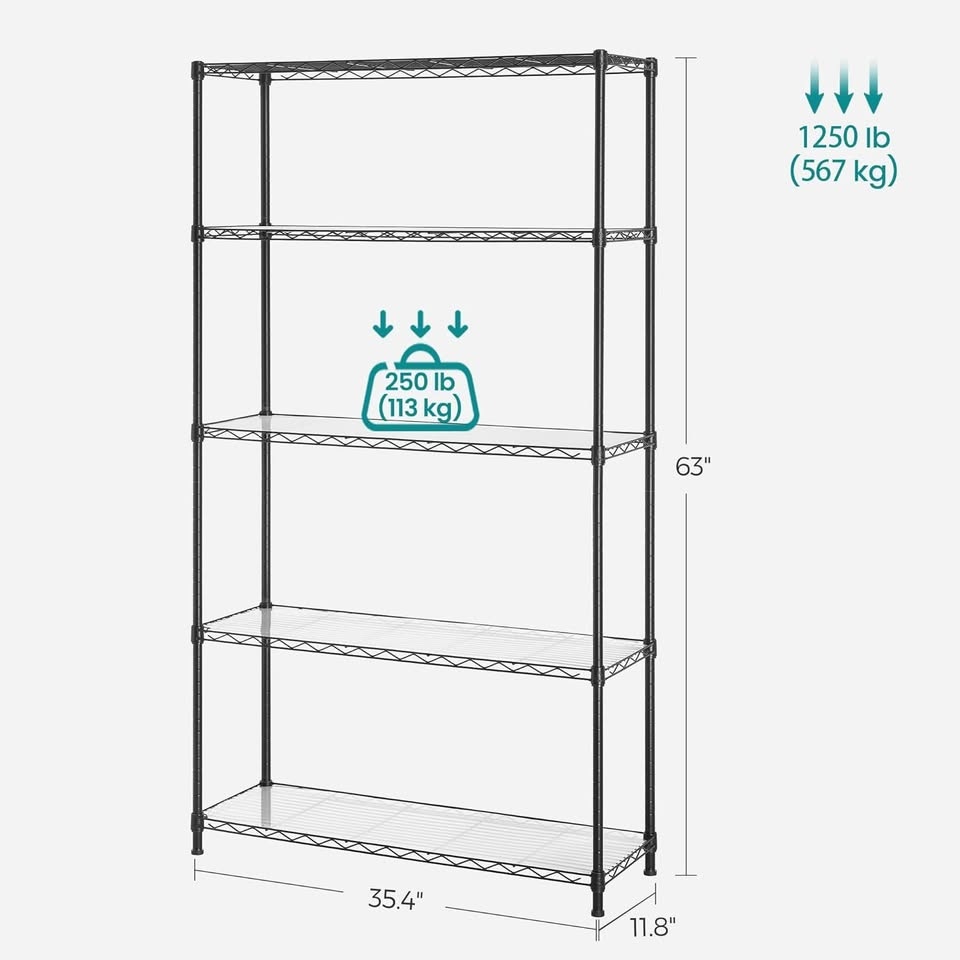 5-Tier Metal Storage Shelves - photo 3
