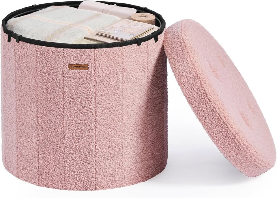 Round Storage Ottoman - photo 2