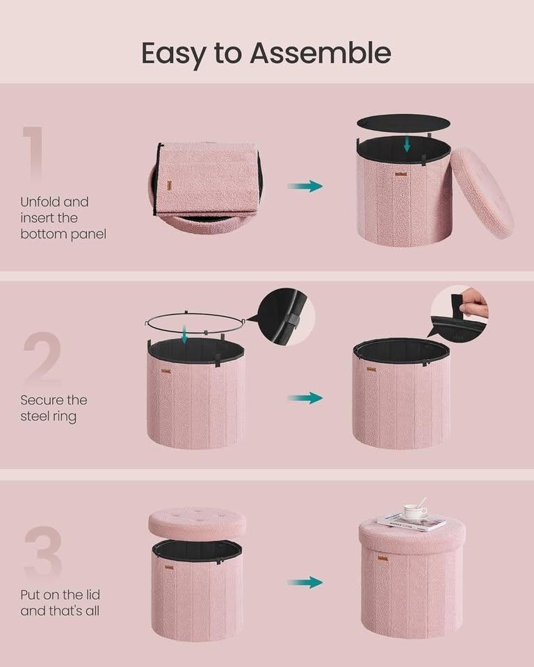 Round Storage Ottoman - photo 4