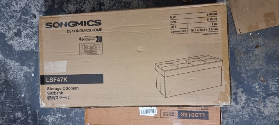 Folding Storage Ottoman Bench - photo 5