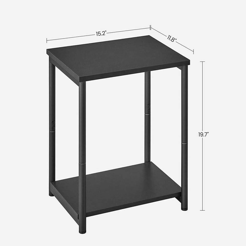 Side Table with Storage Shelf Set of 2 - photo 3