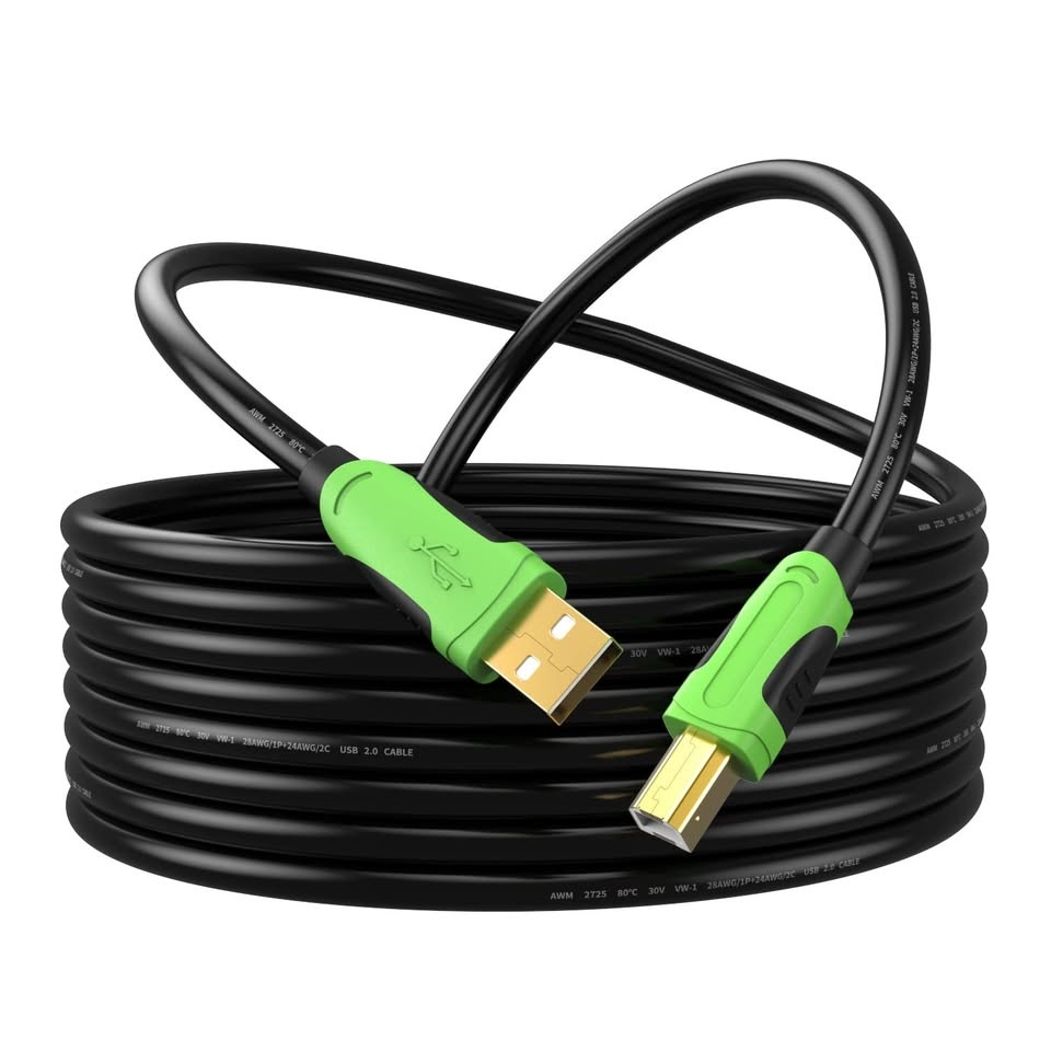 XXONE 20ft USB Cable - Type A-Male to B-Male, Gold-Plated - photo 2