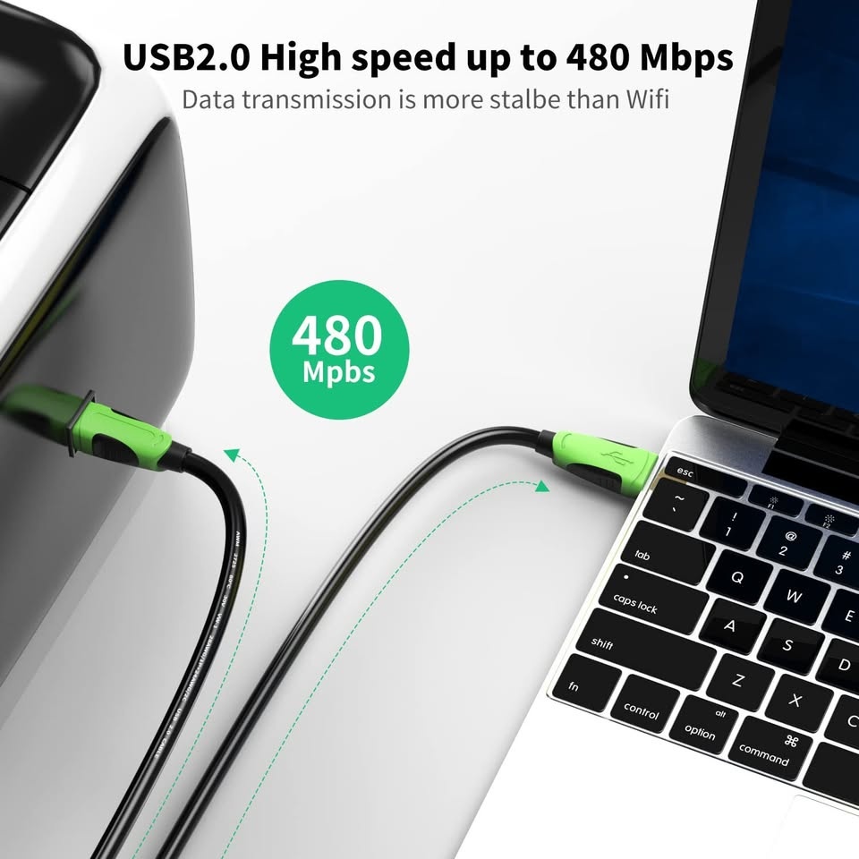 XXONE 20ft USB Cable - Type A-Male to B-Male, Gold-Plated - photo 4