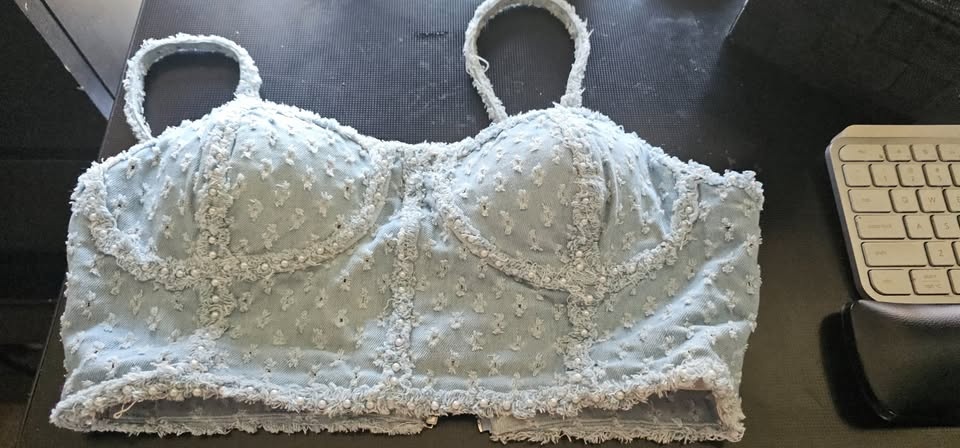 Denim Tube Top - Medium Blue Wash - photo 2