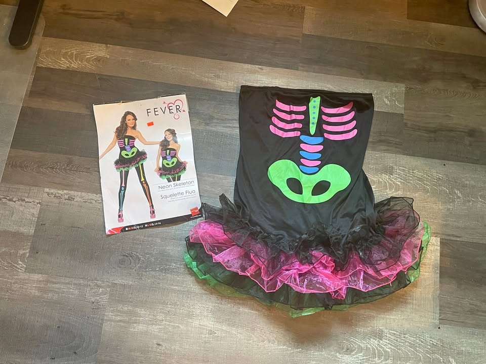Neon Skeleton Women Costume Large