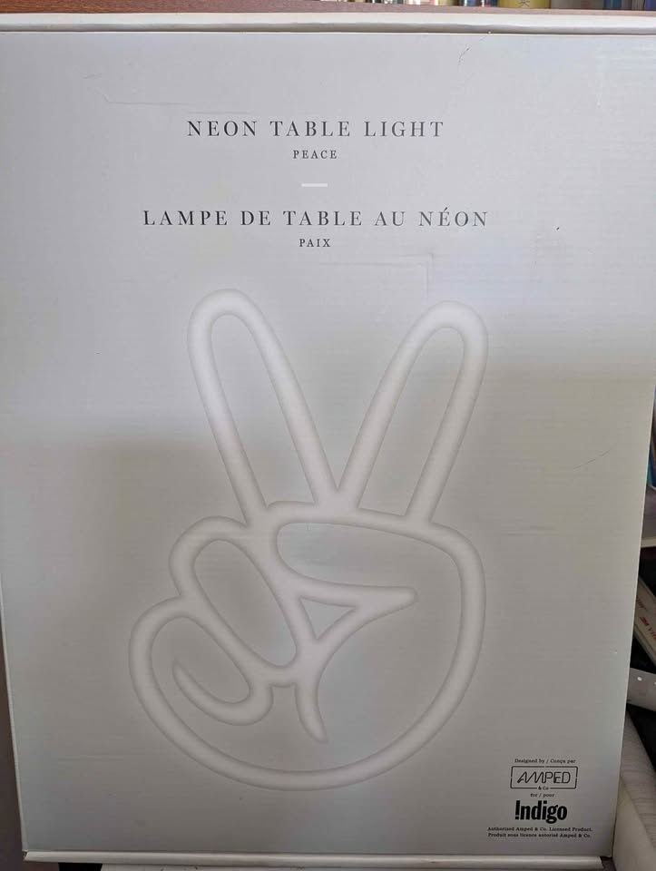 Indigo Amped & Co Peace Sign Neon Table Light