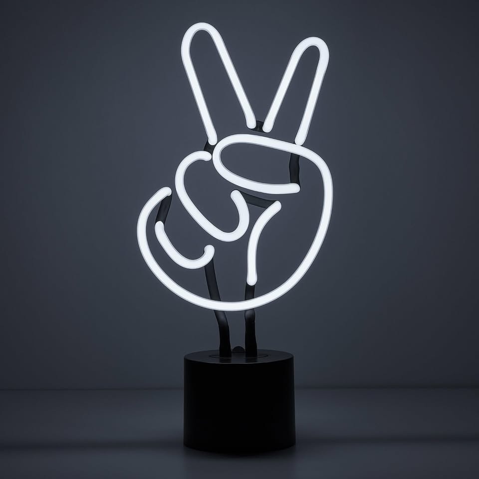 Indigo Amped & Co Peace Sign Neon Table Light - photo 3