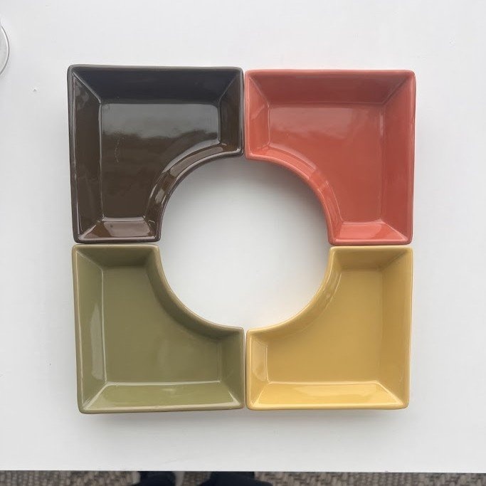Vintage Mid Century Modular Snack Tray Set (4 Piece) - photo 3