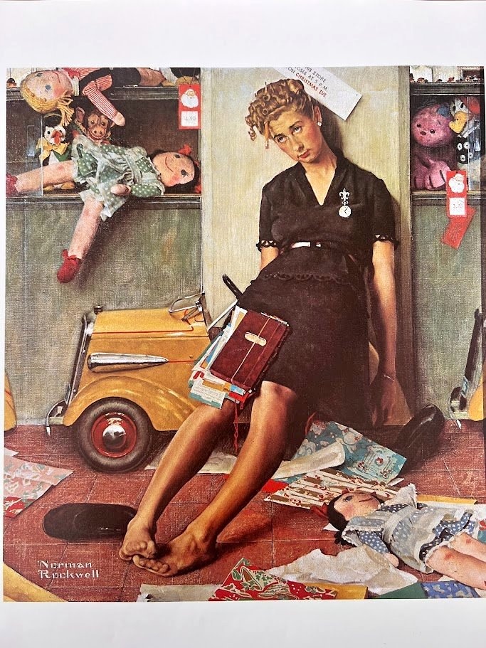 Norman Rockwell "Salesgirl on Christmas Eve" Print