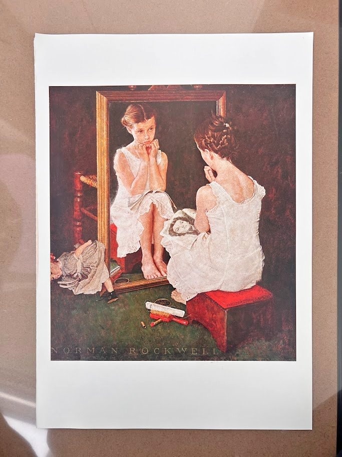 Norman Rockwell Girl At The Mirror Painting Print