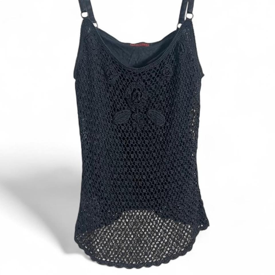 Simon Chang Floral Netted Tank Top - photo 4