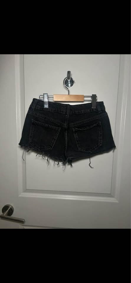 Garage Denim Black Distressed Low Rise Shorts 00/23 - photo 3