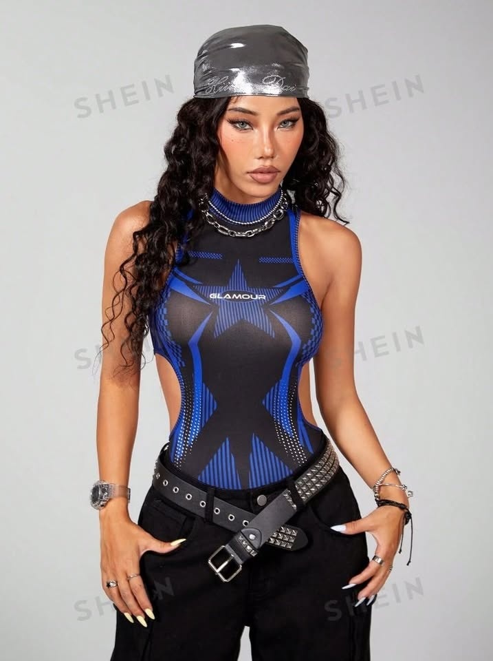 Coolane Slim Fit Bodysuit Red and Blue Size M - photo 4