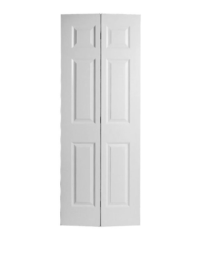 31" x 80" Primed 6 Panel Hollow Core Bifold Door