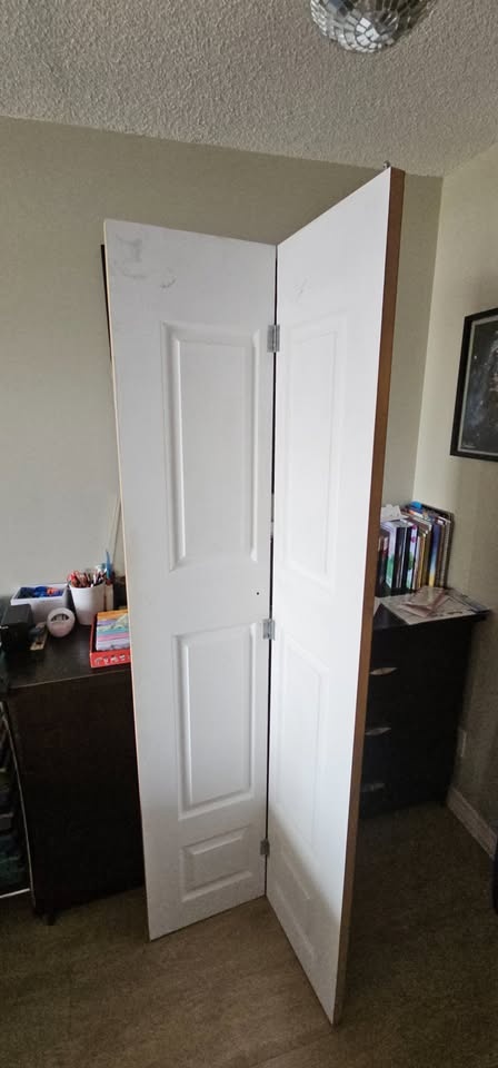 31" x 80" Primed 6 Panel Hollow Core Bifold Door - photo 2