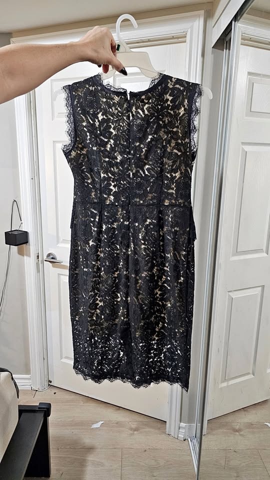 Gorgeous Embroidered Black Dress Size XL (fits like L)
