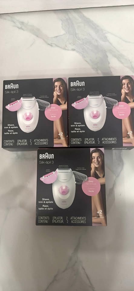 3 Braun Silk-épil 3 Epilators New in Box